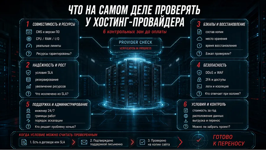 Что проверять у хостинг-провайдера в первую очередь